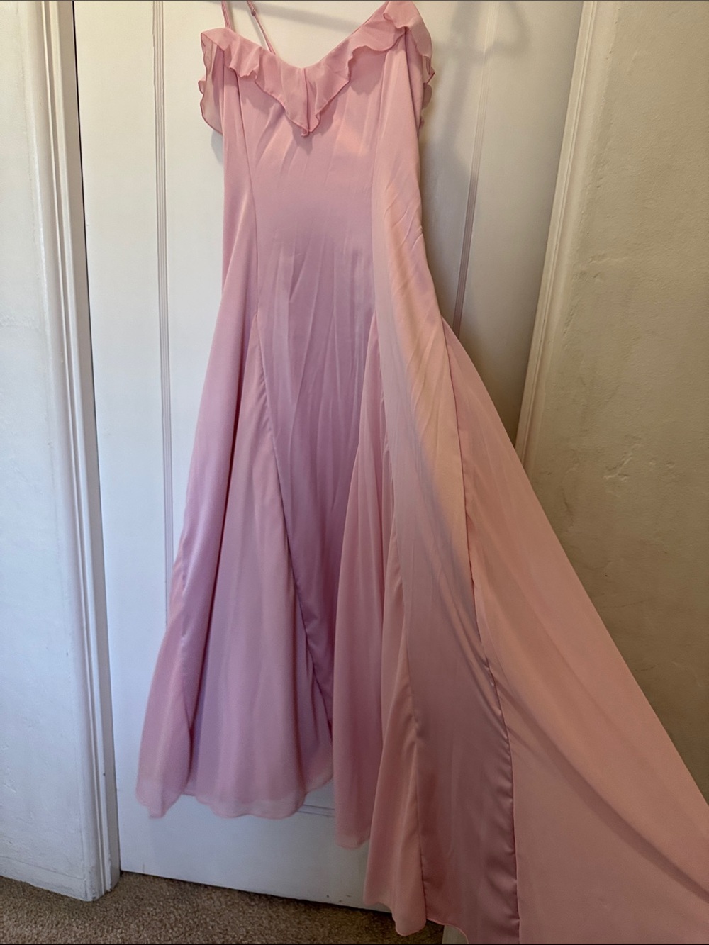 Sugar Thrillz Light Pink Ruffle Maxi Dress